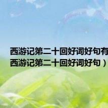 西游记第二十回好词好句有哪些(西游记第二十回好词好句)