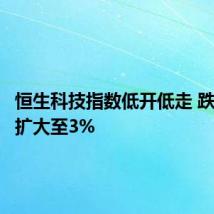 恒生科技指数低开低走 跌幅迅速扩大至3%