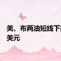 美、布两油短线下挫0.6美元