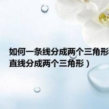 如何一条线分成两个三角形(一条直线分成两个三角形)