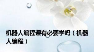 机器人编程课有必要学吗（机器人编程）
