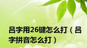 吕字用26键怎么打（吕字拼音怎么打）