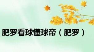 肥罗看球懂球帝（肥罗）