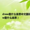 draw是什么意思中文翻译（draw是什么意思）