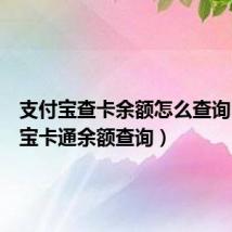 支付宝查卡余额怎么查询(支付宝卡通余额查询)