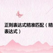 正则表达式精准匹配(精通正则表达式)