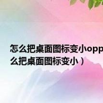 怎么把桌面图标变小oppo(怎么把桌面图标变小)
