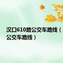 汉口610路公交车路线(610路公交车路线)