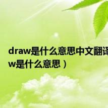 draw是什么意思中文翻译(draw是什么意思)