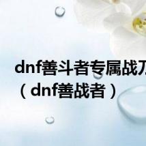 dnf善斗者专属战刀外观(dnf善战者)