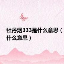 牡丹烟333是什么意思(333是什么意思)