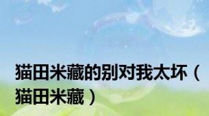 猫田米藏的别对我太坏（猫田米藏）