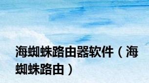 海蜘蛛路由器软件（海蜘蛛路由）