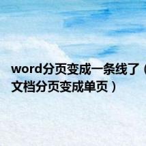 word分页变成一条线了(word文档分页变成单页)