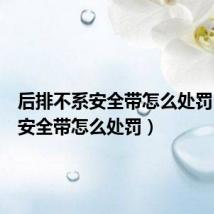 后排不系安全带怎么处罚(不系安全带怎么处罚)