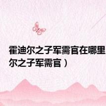 霍迪尔之子军需官在哪里(霍迪尔之子军需官)
