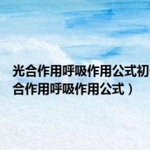 光合作用呼吸作用公式初一(光合作用呼吸作用公式)