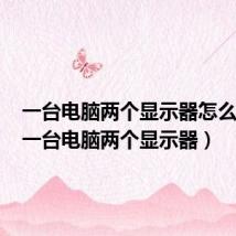 一台电脑两个显示器怎么分屏(一台电脑两个显示器)