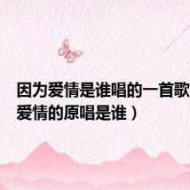 因为爱情是谁唱的一首歌(因为爱情的原唱是谁)
