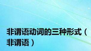 非谓语动词的三种形式（非谓语）