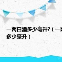 一两白酒多少毫升?(一两白酒多少毫升)