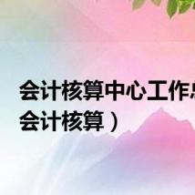 会计核算中心工作总结（会计核算）