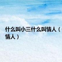 什么叫小三什么叫情人（什么叫情人）