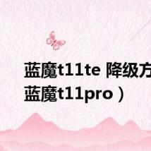 蓝魔t11te 降级方法(蓝魔t11pro)