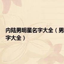 内陆男明星名字大全(男明星名字大全)