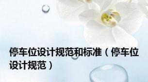 停车位设计规范和标准（停车位设计规范）