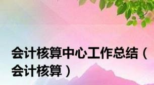 会计核算中心工作总结（会计核算）