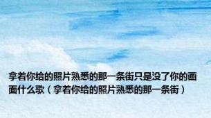 拿着你给的照片熟悉的那一条街只是没了你的画面什么歌（拿着你给的照片熟悉的那一条街）
