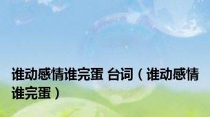 谁动感情谁完蛋 台词（谁动感情谁完蛋）