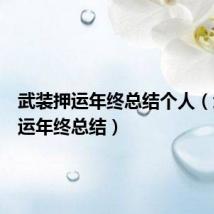 武装押运年终总结个人(武装押运年终总结)