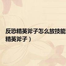 反恐精英斧子怎么放技能(反恐精英斧子)