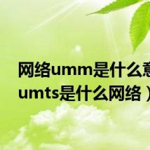 网络umm是什么意思(umts是什么网络)