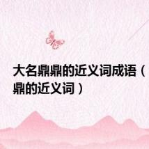 大名鼎鼎的近义词成语(大名鼎鼎的近义词)