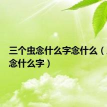 三个虫念什么字念什么(三个虫念什么字)