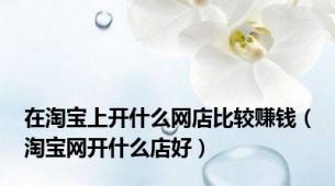 在淘宝上开什么网店比较赚钱（淘宝网开什么店好）