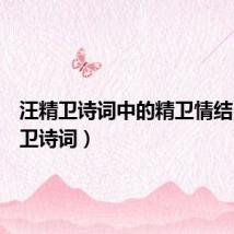 汪精卫诗词中的精卫情结(汪精卫诗词)