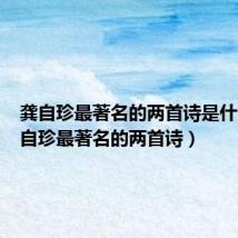 龚自珍最著名的两首诗是什么(龚自珍最著名的两首诗)