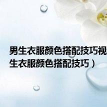 男生衣服颜色搭配技巧视频(男生衣服颜色搭配技巧)