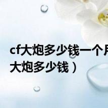 cf大炮多少钱一个月(cf大炮多少钱)