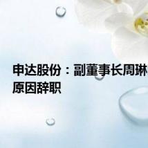 申达股份：副董事长周琳因个人原因辞职