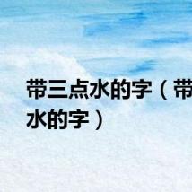 带三点水的字（带两点水的字）