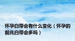 怀孕白带会有什么变化（怀孕的前兆白带会多吗）