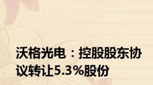 沃格光电：控股股东协议转让5.3%股份