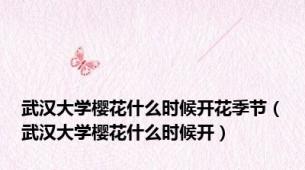武汉大学樱花什么时候开花季节（武汉大学樱花什么时候开）