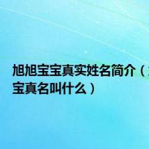 旭旭宝宝真实姓名简介(旭旭宝宝真名叫什么)