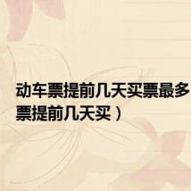 动车票提前几天买票最多(动车票提前几天买)